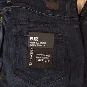 Paige straight leg high rise jeans size 31